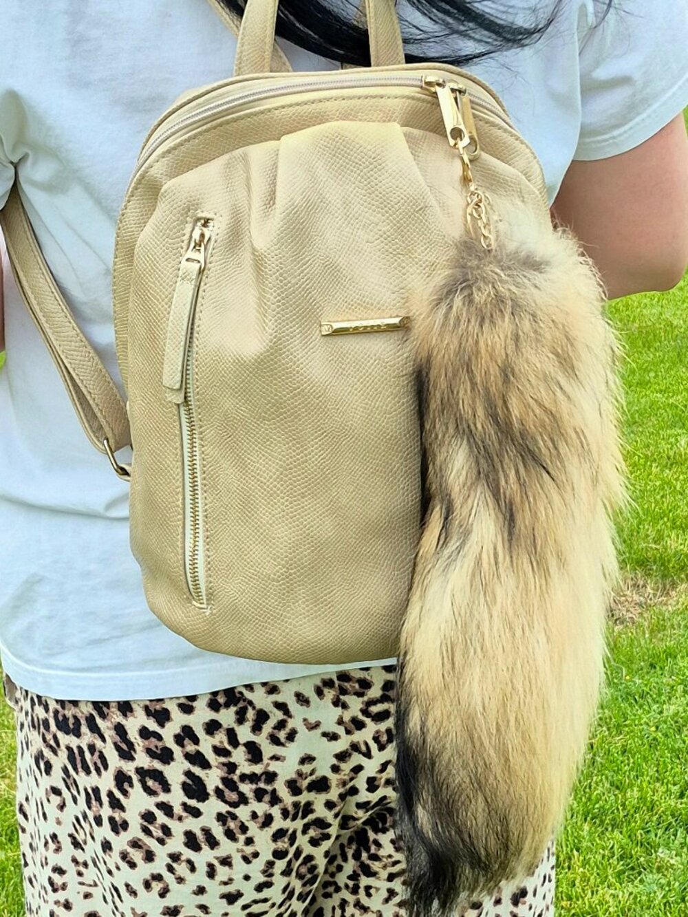 Huge Real Raccoon Tail, Keychain Bag Charm, Backpack Accessory, Boho style - Picture 4 of 6